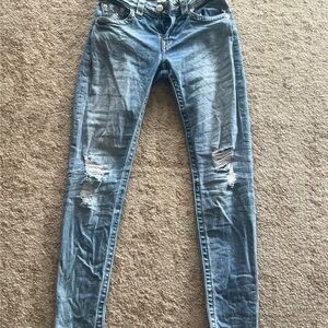 True Religion Light Blue Distressed Skinny Jeans